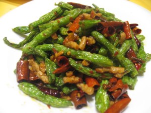 A favorite; Sichuan chilli fried green beans